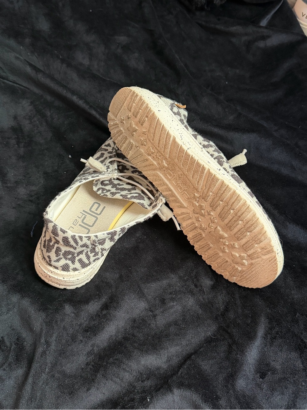 Hey Dude Leopard-Print Slip-On Flats in Beige and Dark Brown - Picture 5 of 5